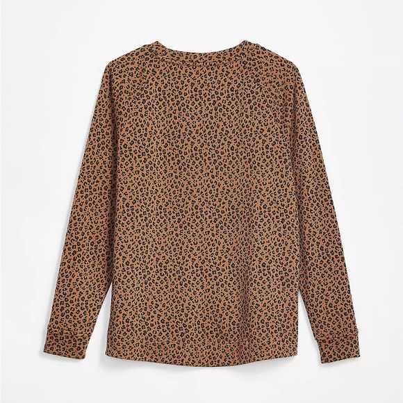 LOFT Lou & Grey Leopard Print Terry Sweatshirt - Picture 2 of 8